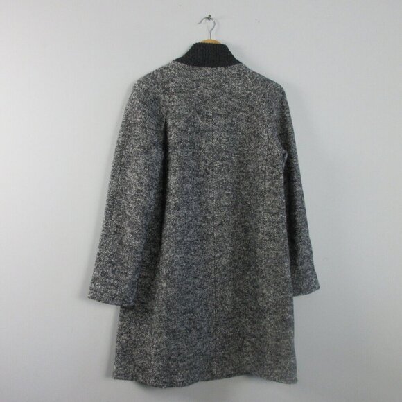 Club Monaco Zip Up Coat Jacket Women M Grey Italian Wool Alpaca Long Casual 1066 - Picture 2 of 14